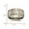 thumbnail image 6 of Chisel Titanium Brushed and Polished 10mm Grooved Band, 6 of 6