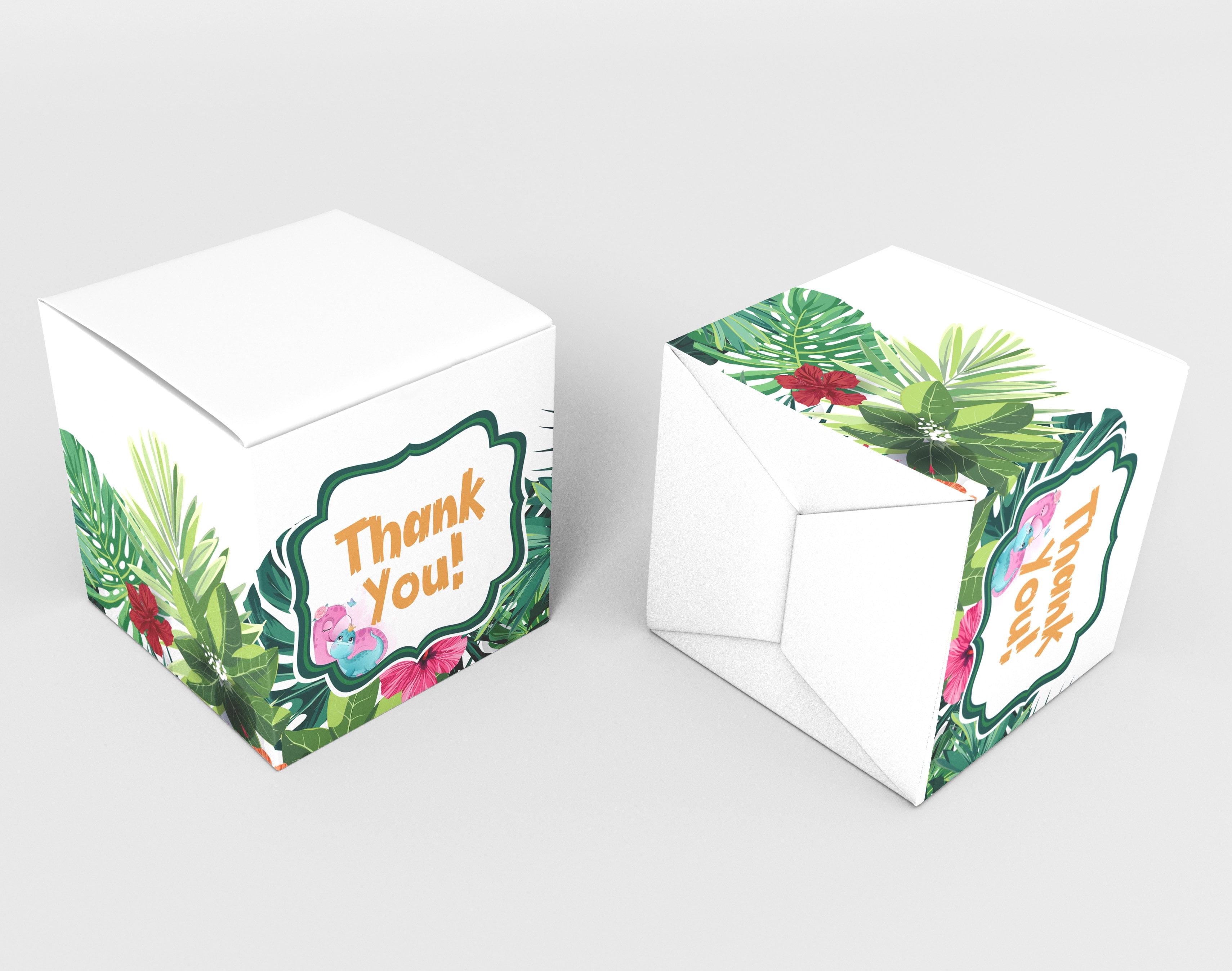 InkdotpotPaper Box -Mini Favor Box ForBaby Shower4x4x4 Inches Paper Gift Boxes, Candy Paper Box For Party Favors, Baby ShowerDinosaur,Boy / GirlTheme- Pack Of 20
