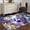 Purple Indigo, variant on Area Rug for Living Room, Spring Floral Non-Slip Indoor Large Carpet for Bedroom/Dining Room, Purple Tulips Hydrangeas Butterflies Flowers Washable Low-Profile Rectangle Floor Runner Rugs - 6 x 9 Ft