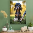 thumbnail image 2 of Dachshund Dog Stretched Canvas Size 8x12 – Sports Dog, Perfect for Animal Lovers, Dachshund Dog Canvas, Baseball Canvas Size Wall Art, 2 of 5