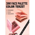 thumbnail image 5 of YiFudd 3-in-1 Highlighter Blush Eyeshadow Palette Warm Peach Glow, Multi-Use Face Makeup Compact for Travel & Daily Wear, 1 Palette, 5 of 7