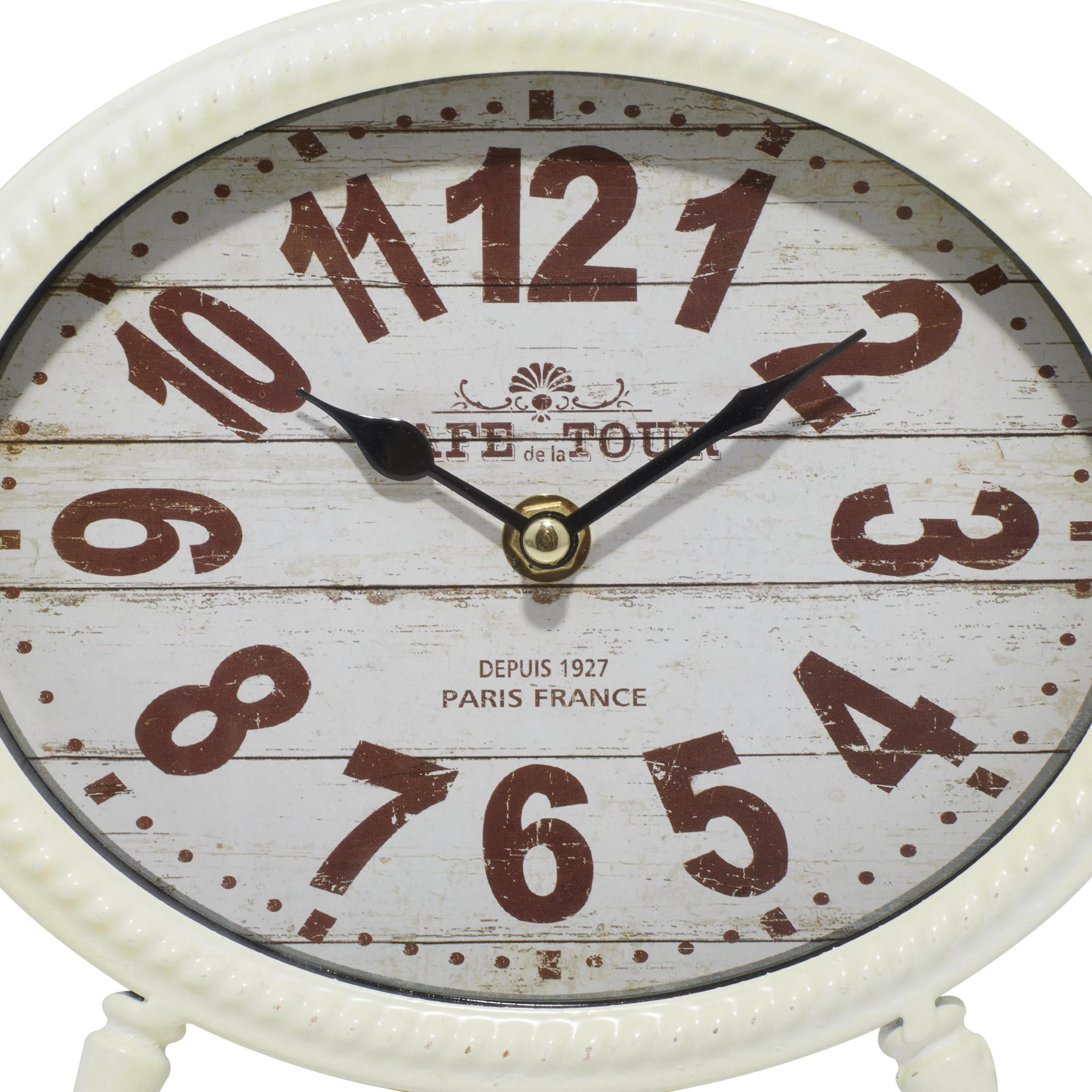 DecMode 9" Black Metal Ring Top Clock, Set of 4