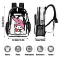 thumbnail image 2 of Kuromi And My Melody Clear Backpack Heavy Duty See Through Bookbag Transparent Bag for Colleges School Work Sport Travel, 2 of 7