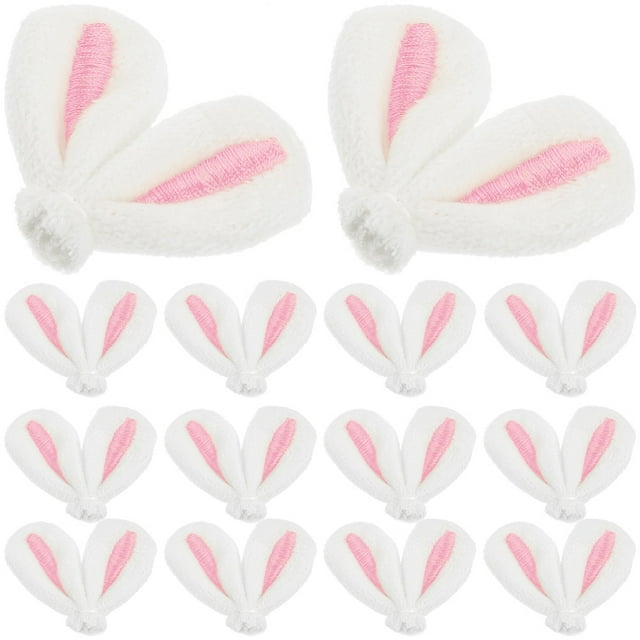 30Pcs White Rabbit Ears Hairpin Bunny Ears Fabric Fabric Bunny Ear Charm Hair Accessories