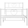 thumbnail image 3 of Bowery Hill Rectangular Powder-Coated Steel Twin Bed Frame in White, 3 of 14