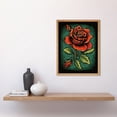 thumbnail image 2 of Old School USA Tattoo Ink Body Art Blooming Rose Rockabilly Americana 50s Art Print Framed Poster Wall Decor 12x16 inch, 2 of 5