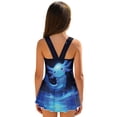 thumbnail image 2 of FUIALDOLG Galaxy Wolf Swimwear with Skirt for Little Girls One-piece Bathing Suit Wolf Animal Swimsuit Summer Beach Pool Party Costume Squared Neck Sleeveless Tank Top Swimsuits 10-11 Y, 2 of 7