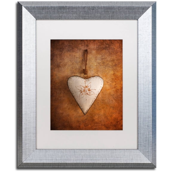 Trademark Fine Art "L'Accroche Coeur" Canvas Art by Philippe Sainte-Laudy, White Matte, Silver Frame