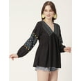 thumbnail image 5 of Moomaya V-Neck Tops For Womens, Viscose Rayon Printed Summer Casual Top Tunic, 5 of 8