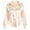 Beige, variant on Women Collared Satin Button-Down Shirt, Long Sleeve Silky Work Blouse with Hidden Placket, Elegant Dressy Office Top (Khaki,L)