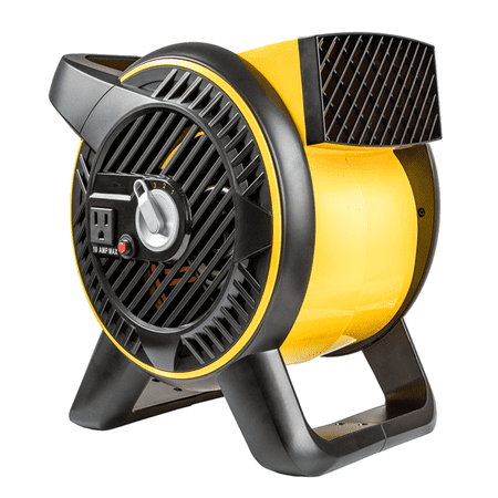 Heavy Duty Utility Blower, 12-inch, 3 Speed Portable Floor Fan with Outlet & Pivoting Head