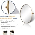thumbnail image 4 of ANDY STAR 20 x 30 Inch Oval Shaped Tilting Vanity Mirror, Brushed Gold, 4 of 10