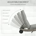 thumbnail image 5 of CoSoTower Chaise Lounge Pool Chair, Outdoor PE Rattan Cushioned Patio Sun Lounger W/ 5-Level Adjustable Backrest & Wheels for Easy Movement, Wicker, Mixed Gray, 5 of 9
