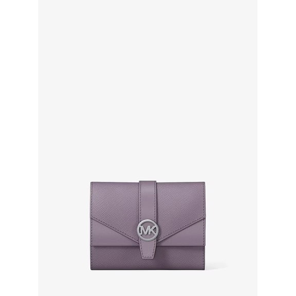 Michael Kors Outlet Greenwich Medium Leather Trifold Wallet - Lilac