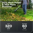 thumbnail image 3 of Greenworks 24V Cordless Axial Blower (90 Mph / 320 Cfm) with 2Ah USB Battery & Charger 2415702, 3 of 14