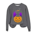 thumbnail image 6 of Kaliqueen Halloween Sweatshirts for Women Spooky Season Funny Long Sleeve Graphic Crewneck Pullover Tops Loose Fit Holiday Outfits with Multi Print, 6 of 6