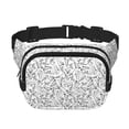 thumbnail image 1 of Balery Black White Music Mochila Cinturón para Mujeres y Hombres, Bolsa de Cintura Impermeable de Doble Capa con Correa, 1 of 9
