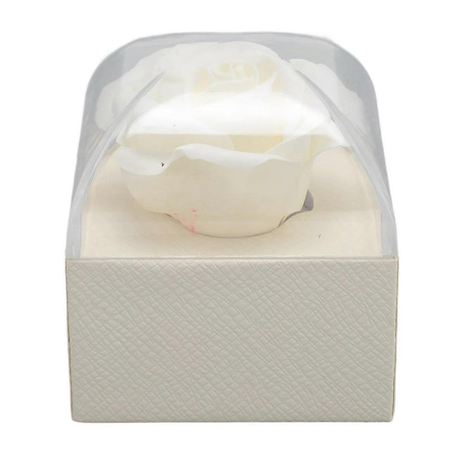 Rose Ring Box Exquisite Romantic Multi Purpose Velvet Flower Ring Case for Proposal Wedding White