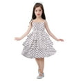 thumbnail image 1 of BYHONG Robe Sans Manches Imprimée pour Filles Tout-Petits Robe de Fête Dansante Vêtements Jupes Robes pour Filles Blanc 130, 1 of 8
