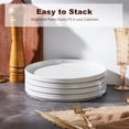 thumbnail image 3 of Vesteel 4 Pieces Dinner Plates Set, 10" Premium Stoneware Ribbed Dishes, Chip & Scratch Resistant Ceramic Set for Home Restaurant, Microwave and Dishwasher Safe - Speckled White, 3 of 10