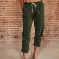 thumbnail image 6 of QUINDOS Womens Pants Trendy Straight Leg High Waisted Long Casual Pants Drawstring Loose Fit Trousers, 6 of 8