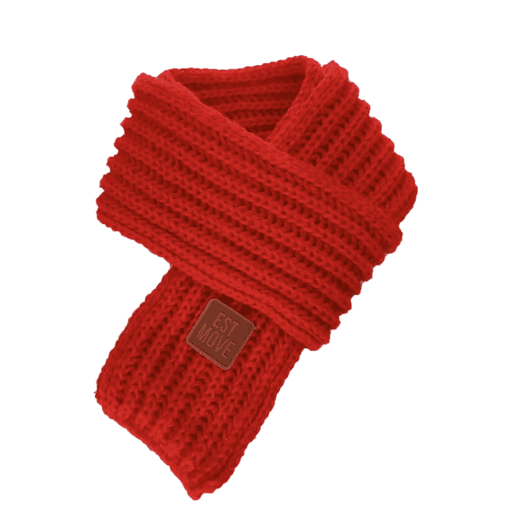 TELOLY Kids Winter Scarf,Solid Color Red Scarf,Soft Material Kids Boys Girls Scarf,Red