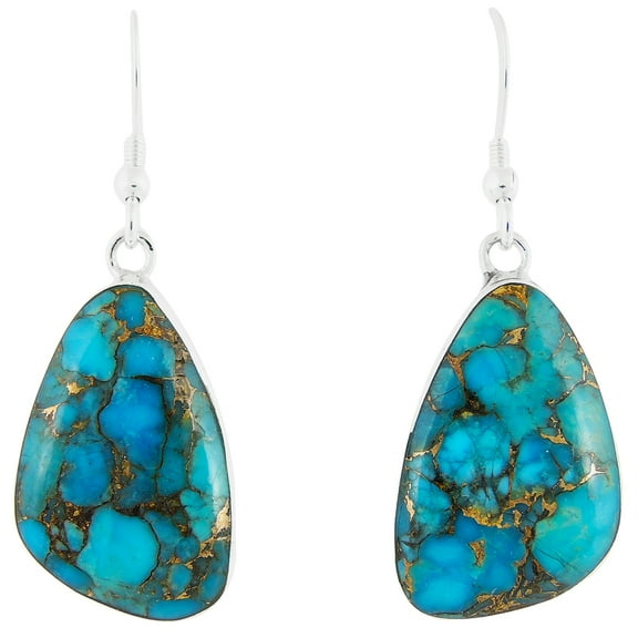 Matrix Turquoise Jewelry Earrings for Women Sterling Silver 925 | Turquoise Network | E1058-C84