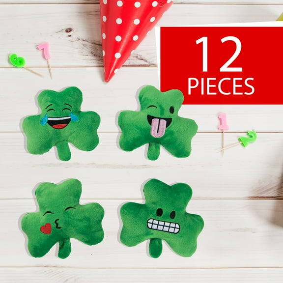 St Patricks Day Emoji Plush - Party Favors - 12 Pieces