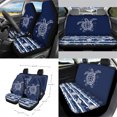 thumbnail image 2 of Yuyamidu Sea Turtle Car Seat Cover Set of 15 Blue Steering Wheel Cover Seatbelt Shoulder Pad Coasters Garbage Bins Rear View Mirror Cover Keychain Air Vent Storage Pouch Universal Fit, 2 of 7