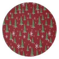 Red Christmas Tree and Snowflake Pattern Round Blanket,Comfortable Soft Flannel Throw Blanket,All Season,Warm Lightweight Blankets for Sofa Bed Couch Living Room Chair 47"x47"