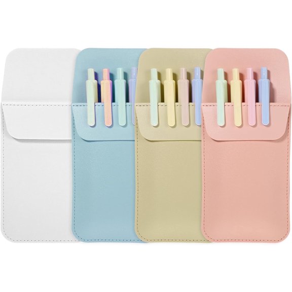 4pcs Pocket Pen Holder, Pen Pocket Holder Handcrafted from Soft Faux Leather, Pocket Protectors Storage Organized, for Shirts, Pants, Lab Coats, Nurses Day Gift Hospital