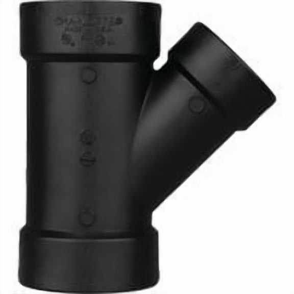 Genova Products ABS Wye Pipe Fitting - 4 In. Hub x 4 In. Dia. Hub, Black, 4" x 4" x 2"