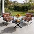 thumbnail image 6 of Outdoor Patio Cushion Covers 2 Pack Bohemian Tribal Style Patio Chair Cushion Covers with Ties and Zipper Geometric Abstract Waterproof Outdoor Seat Cushion Covers for Patio Furniture 22"x22", 6 of 9