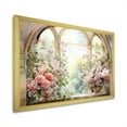thumbnail image 2 of Designart "Gazing through Country Window at Pink Blossoms V" Floral Framed Wall Art Decor - Traditional Pink Window Living Room Framed Canvas Art, 2 of 6
