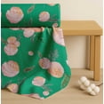 thumbnail image 4 of Soimoi Green Cotton Poplin Fabric Leaves & Peach Floral Watercolor Print Sewing Fabric BTY 56 Inch Wide, 4 of 7