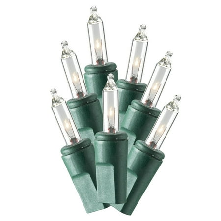 Philips 100 Remains Lit Light Set Mini Clear with Green Wire