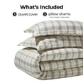 thumbnail image 6 of Superior Plaid Flannel Cotton Duvet Set, King/California King, Beige, 6 of 11