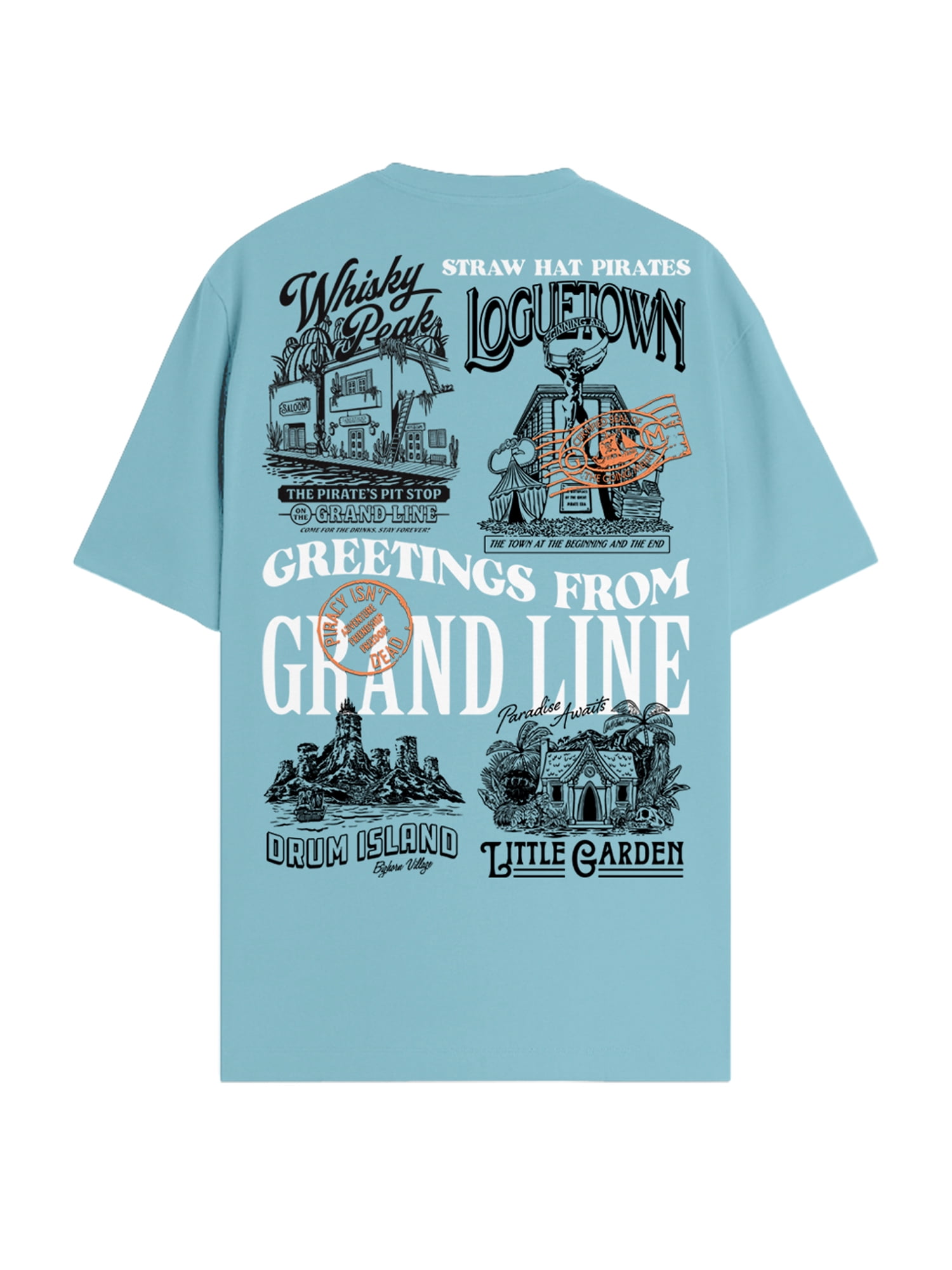 One Piece, Men's & Big Men's Graphic Tee, Straw Hat Destination, Sizes S-3XL