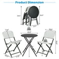 thumbnail image 4 of Costway Ensemble Bistro en Rotin pour Patio 3 Pcs Table Pliante Chaises Jardin Terrasse, 4 of 10