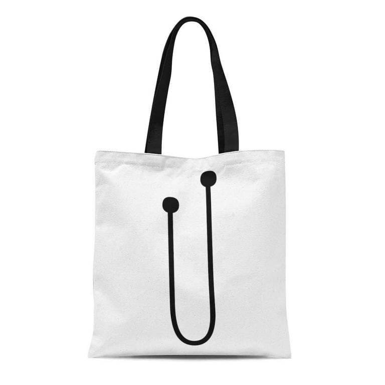 KDAGR Canvas Tote Bag Baggu Custom Monogram Gu Black White Letter Initial Reusable Handbag Shoulder Grocery Shopping Bags