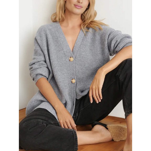 Popular Solid Color Cardigan Sweater Coat For Women