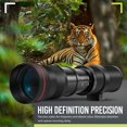 thumbnail image 5 of High-Power 420-1600mm f/8.3 HD Manual Telephoto Zoom Lens for Canon EOS 80D, EOS 90D, Rebel T3, T3i, T5, T5i, T6i, T6s, T7, T7I, T8I, SL3, EOS 70D, EOS 5D, EOS5D IV, EOS 6D II, EOS 7D II SLR Cameras, 5 of 8