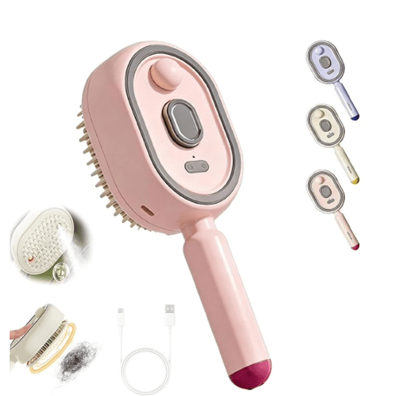 2026 New Electric Steam Brush, Electric Steam Brushs for Hair, Rechargeable Steam Hair Straightener, Detangling Steam Brush for Short Hair, Reduce Frizz, Nourishes Hairs