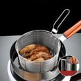 thumbnail image 3 of HUGFEGWE Panier à Frites Rond en Fil Métallique Rangement Facile Panier à Frites Panier à Frites Polyvalent Portable Panier à Aliments Frits pour Raviolis Pâtes Cuisson, 16cm CA919-75742, 3 of 7