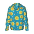 thumbnail image 3 of Uemuo Bee Sunflower Pattern Women's Full Zip UPF 50+ Sun Protection Hoodie Jacket Long Sleeve Sun Shirt Hiking Outdoor Performance with Pockets-3X-Large, 3 of 9