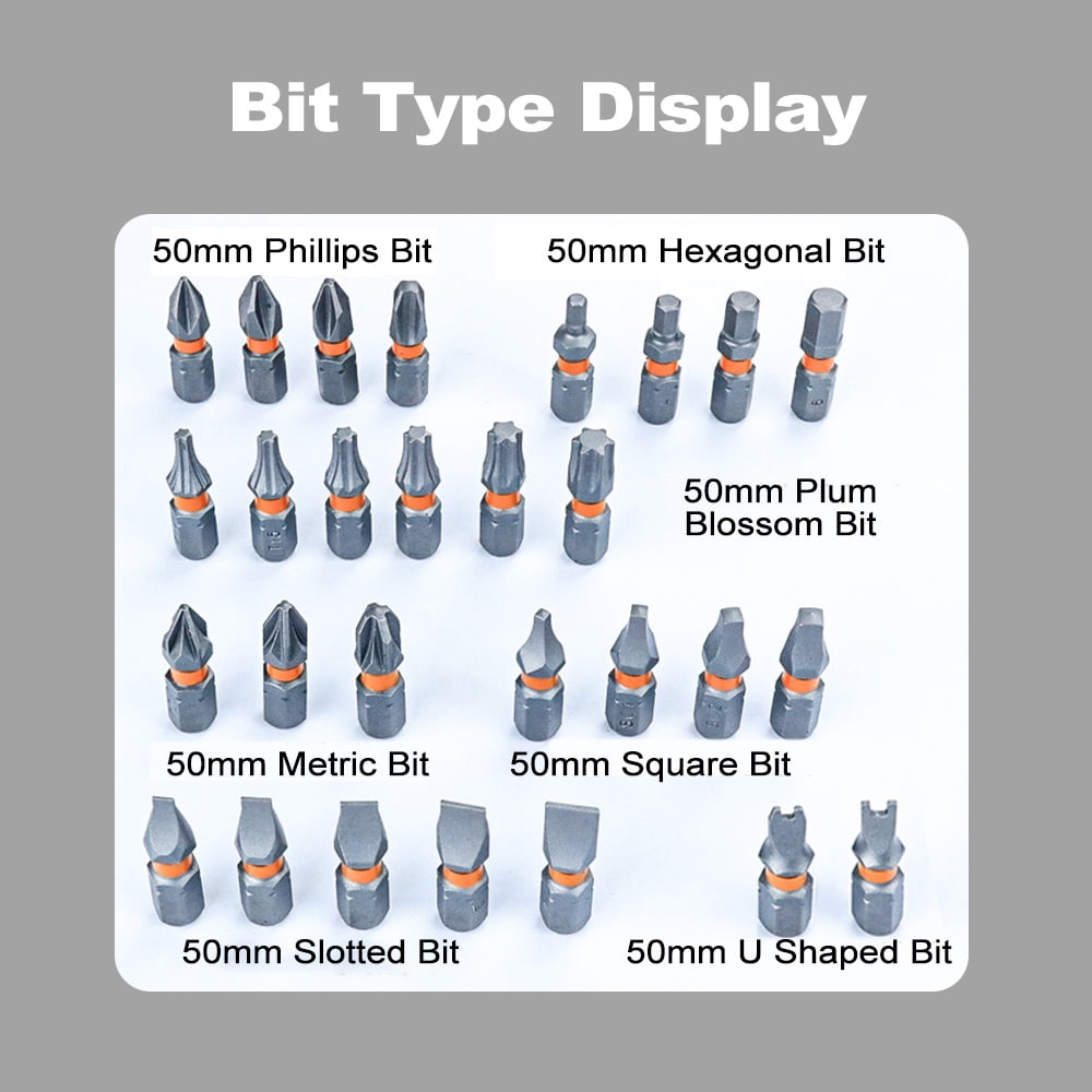 Riousery 39 PCS Drill Bit Set Impact Driver Screwdriver Bits for Wood Metal Cement Drilling with Storage Case Orange 5.91 inches / 15 cm