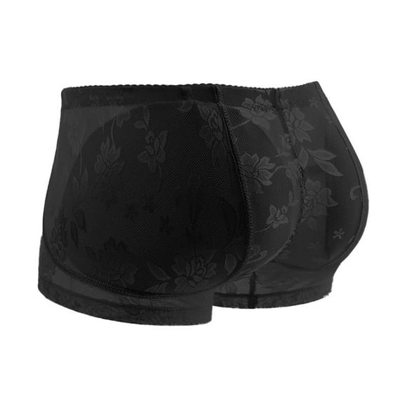 TSADFHJI Plus Size Satin Panties Women's Lifting Lace Bottom Enhancer Panties Low Waist Shapewear M Black