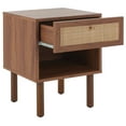 thumbnail image 5 of SAFAVIEH Silvanna Nightstand, Walnut/Natural Rattan (15.4 in. W x 16.2 in. D x 20.2 in. H), 5 of 13
