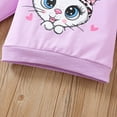 thumbnail image 4 of Bellafa Toddler Baby Girl 2 Pieces Long Sleeve Fall Winter Outfits Cartoon Cat Graphic Crewneck Sweatshirts + Joggers Pants Set, 4 of 7