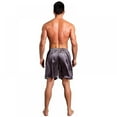 thumbnail image 4 of Mens Silk Satin Boxers Shorts Underwear Sleep Pajama Lounge Shorts, 4 of 5